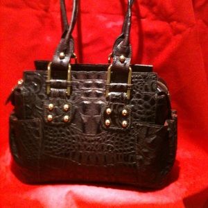 Croco embossed leather Hans bag